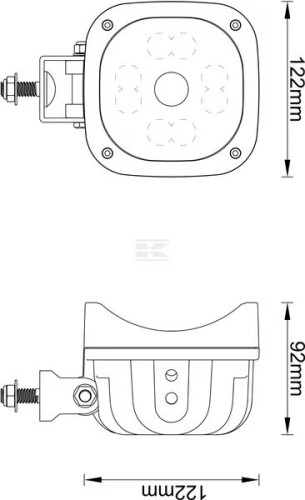 Lampa robocza LED z kamerą kwadratowa 92x122x122mm CAS66090 Kramp