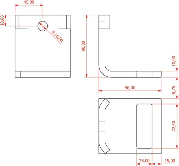 Uchwyt zęba 70x12 mm rama 60x60 mm CP315