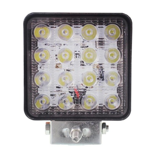 Lampa Robocza ledowa prostokątna 16 LED Bez Otworów, Oświetlenie Rozproszone (Flood),107x107x50 mm Obudowa Alum. 9-32V LRLP16BO