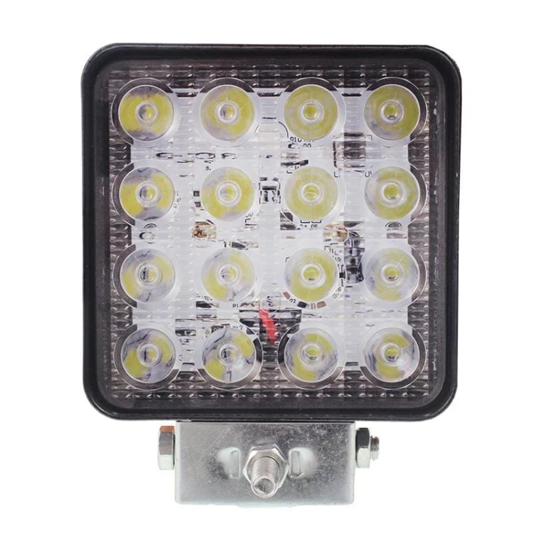 Lampa Robocza ledowa prostokątna 16 LED Bez Otworów, Oświetlenie Rozproszone (Flood),107x107x50 mm Obudowa Alum. 9-32V LRLP16BO