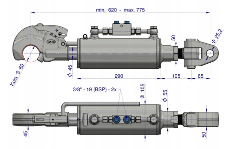 Łącznik Centralny Hydrauliczny KAT-3 FI25 z zestawem przewodów hydrauliczny 2.png