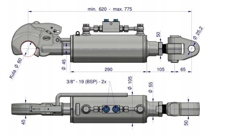 Łącznik Centralny Hydrauliczny KAT-3 FI25 z zestawem przewodów hydrauliczny 2.png