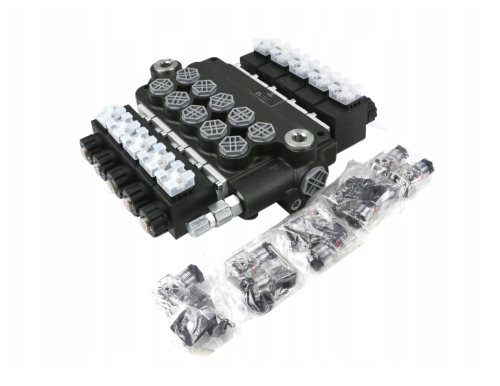 Rozdzielacz hydrauliczny 5-sekcyjny sterowany elektrycznie 12V 80L VOIMA.png